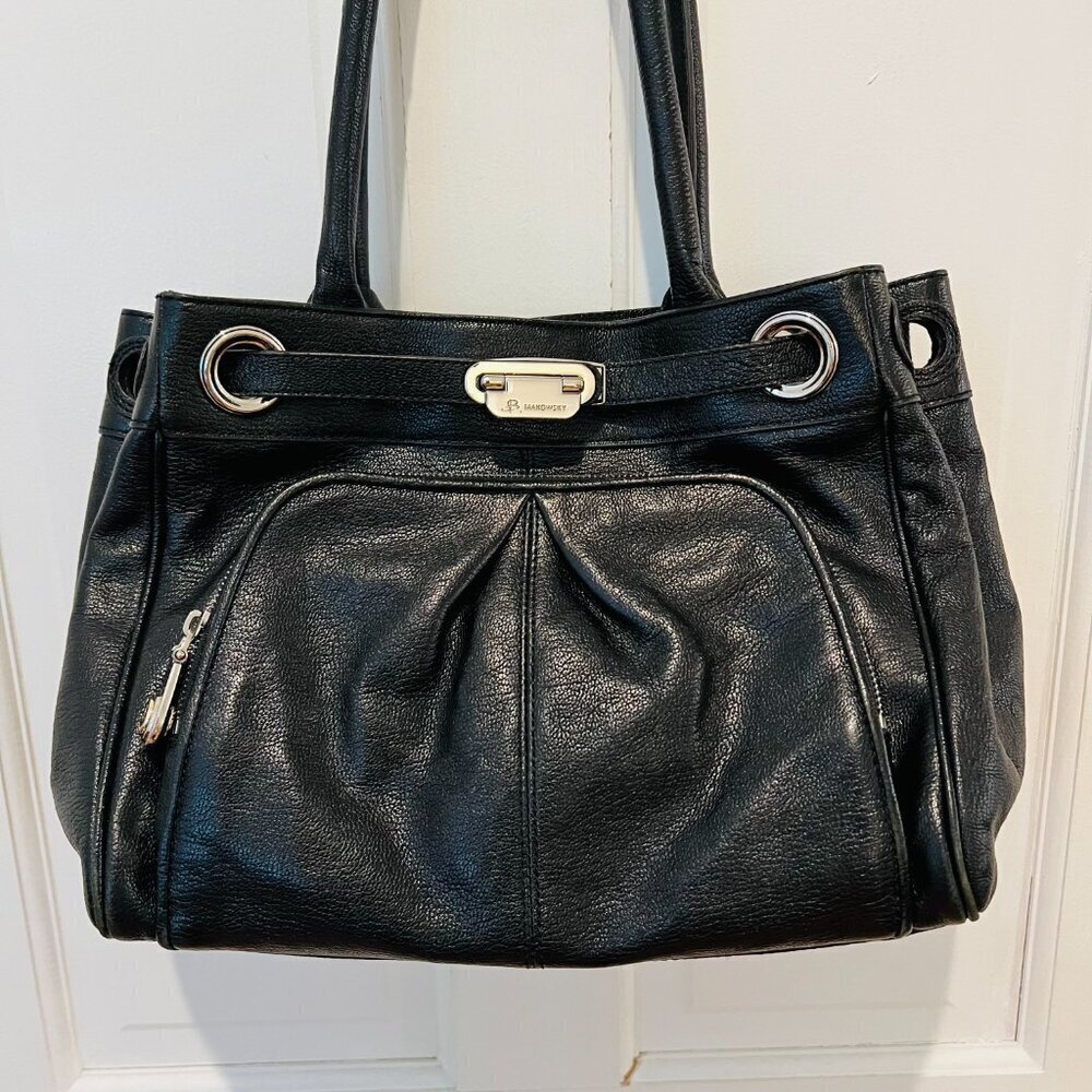B. Makowsky black leather shoulder bag - Picture 4 of 16